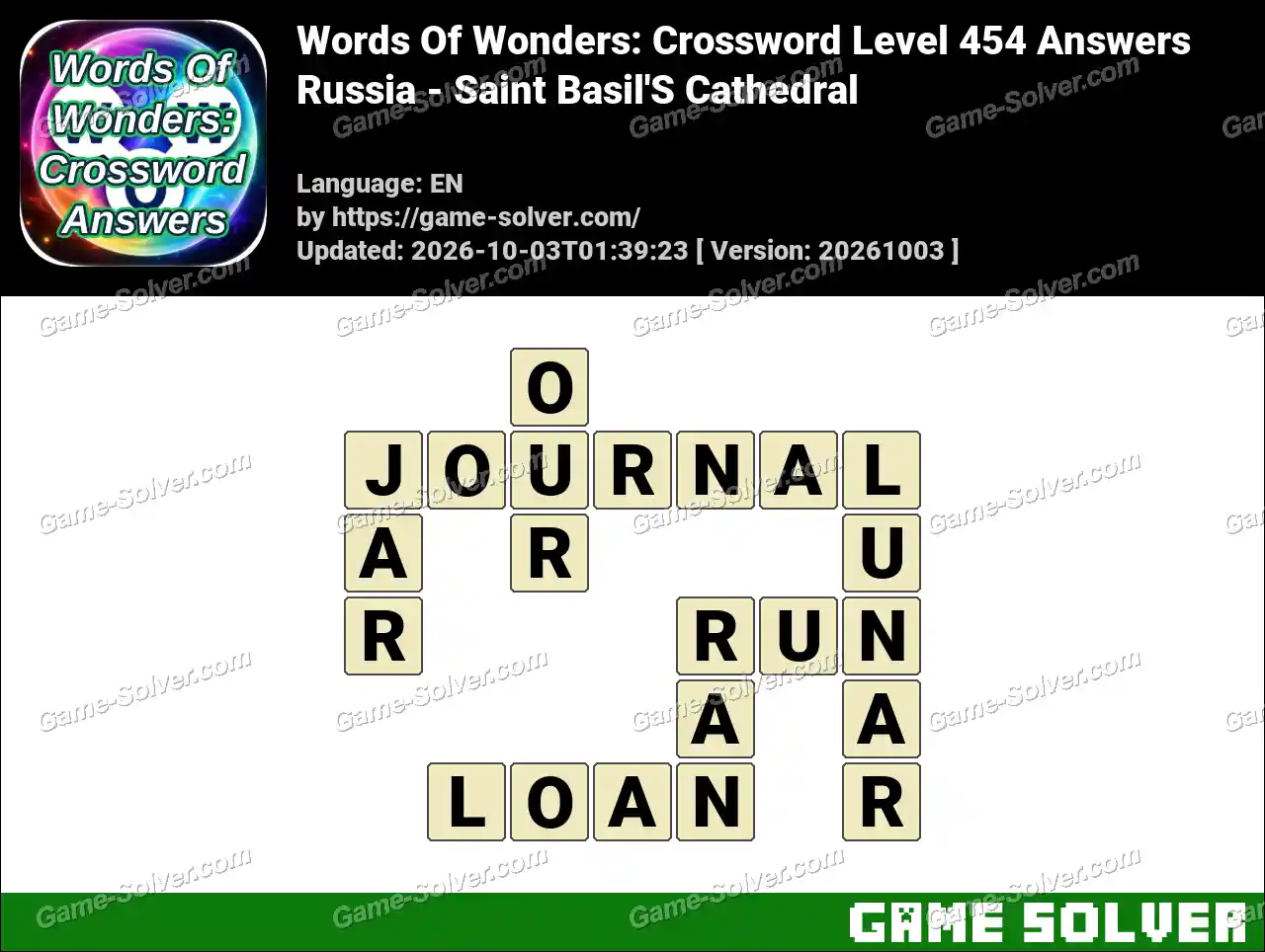 Words Of Wonders: Crossword Level 454 Answers – Russia – Saint Basil’S Cathedral